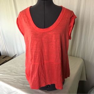 Time and Tru U-Neck Cap Sleeve T-Shirt Sz Lg